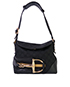 Horsebit Hasler Hobo, &pound;130, Handbags, Black, Canvas/Leather, Front view